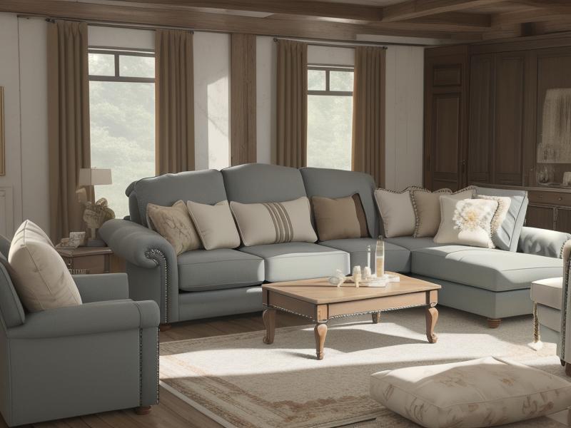 A customizable sofa with interchangeable armrests and cushions.