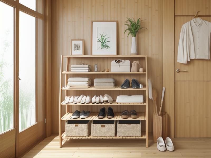 Customizable bamboo shoe rack