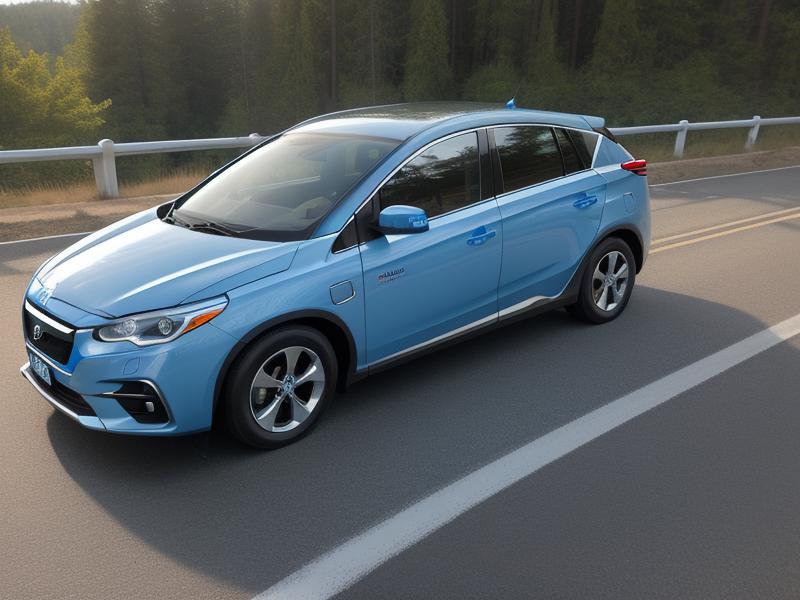 Hydrogen fuel cell vehicle on the road