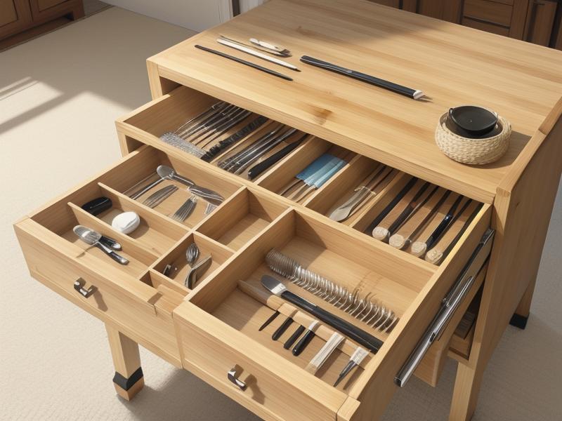 Organize small items with bamboo drawer dividers