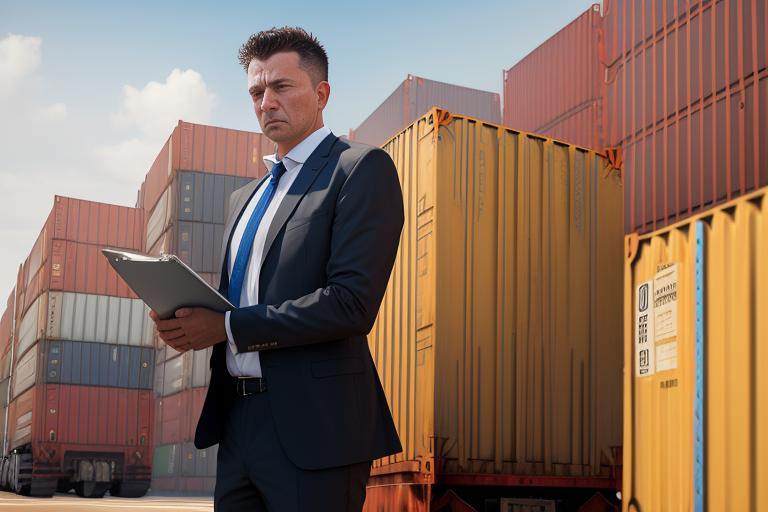 A Businessman Examining a Load of Shipment