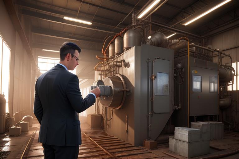 A businessman deciding on the right industrial furnace machinery