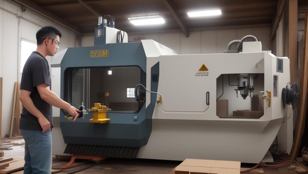 A_buyer_inspecting_a_CNC_Router_Machine