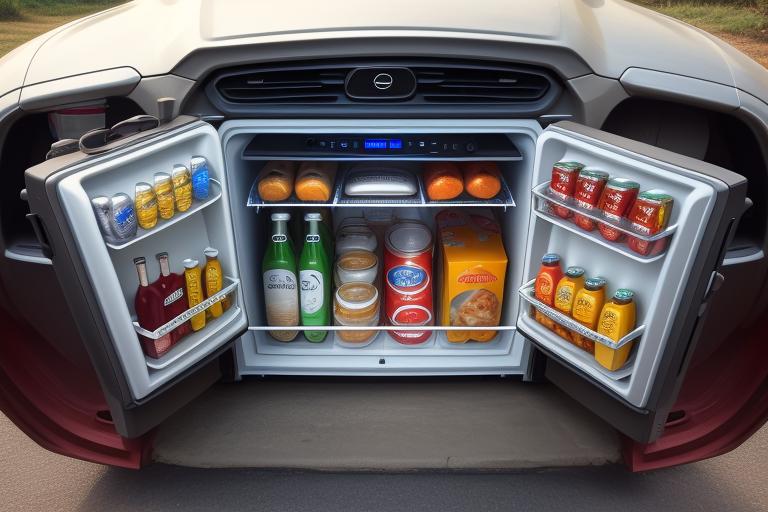 A car fridge with smartphone integration for ease of use.