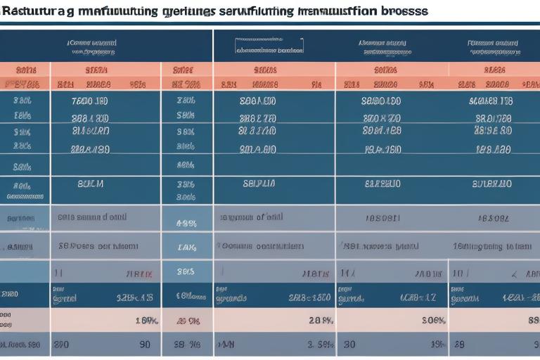 A chart showing a forecasted growth of a manufacturing business