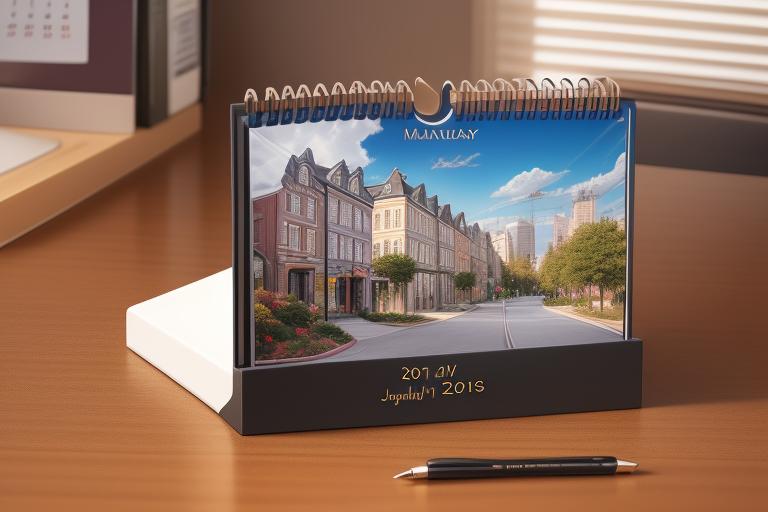 A compact and personalized desk calendar.