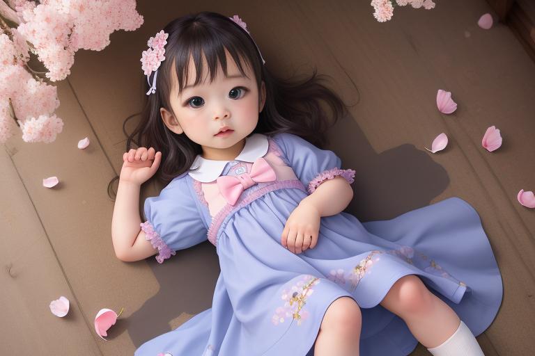 A cute baby girl wearing the Blossom and Bee Appliqu￩ Dress.