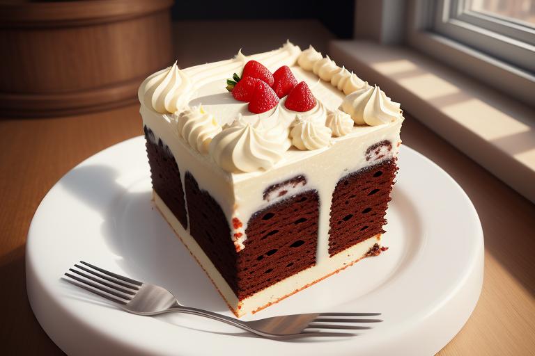 A delicious cake in a windowed box