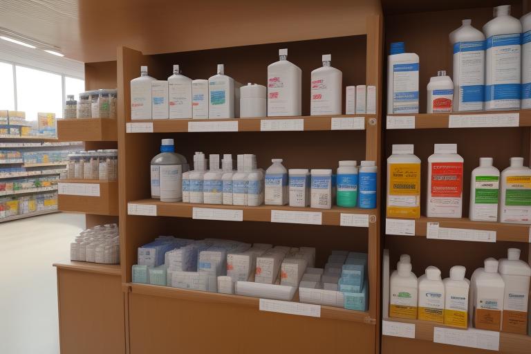 A display of various imported pharmaceutical products