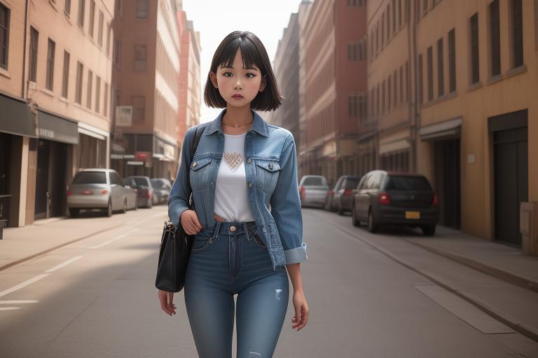 A girl sporting a Denim Galore outfit