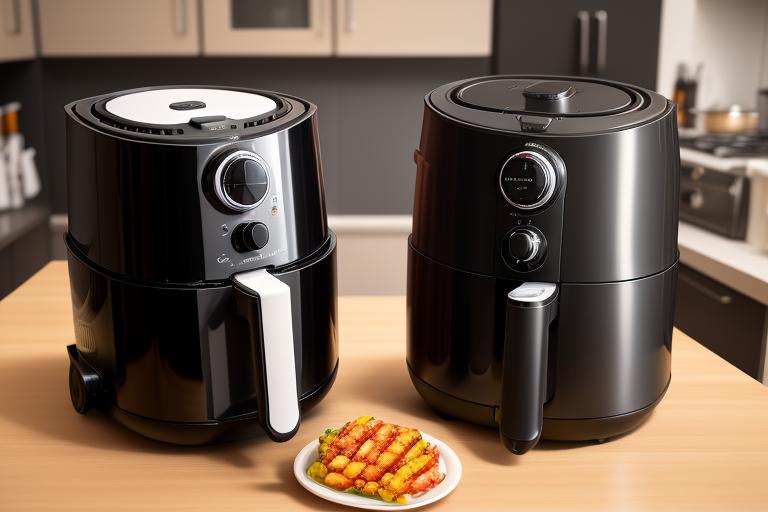 A high-end air fryer with price tag.