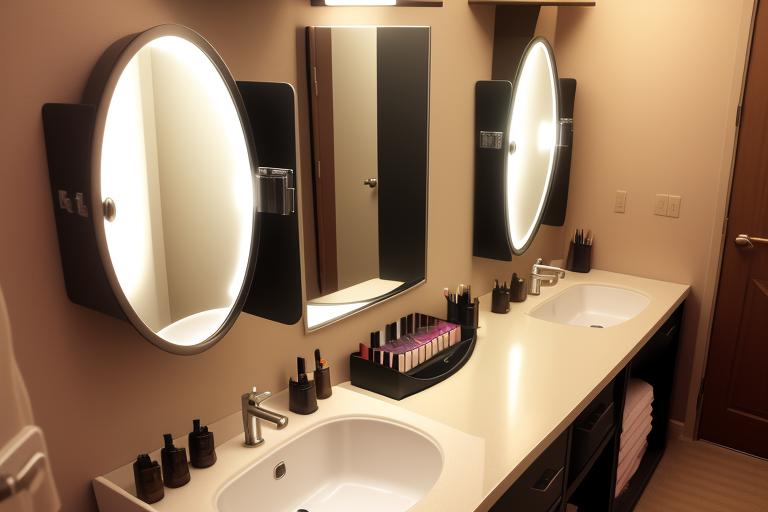 A high-quality makeup vanity featuring an ample storage space