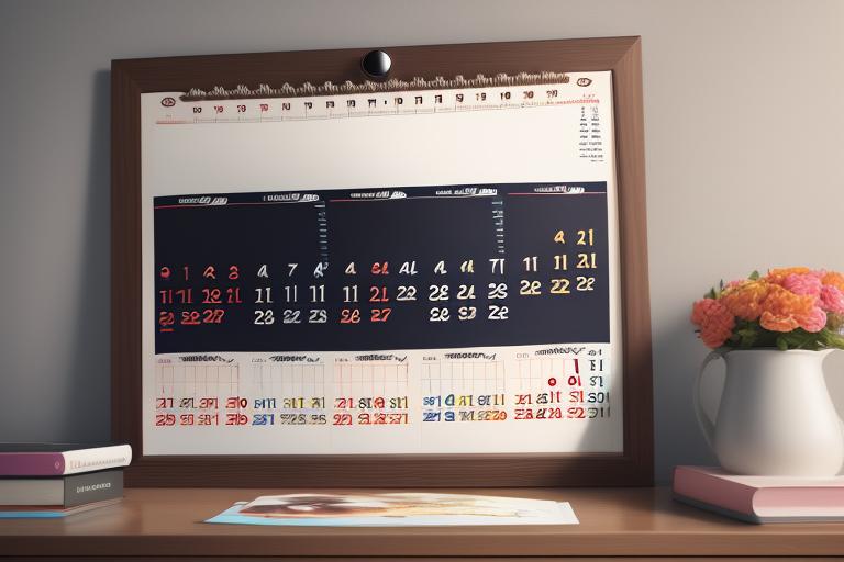 A magnetic calendar with vibrant colors and a laminated finish.