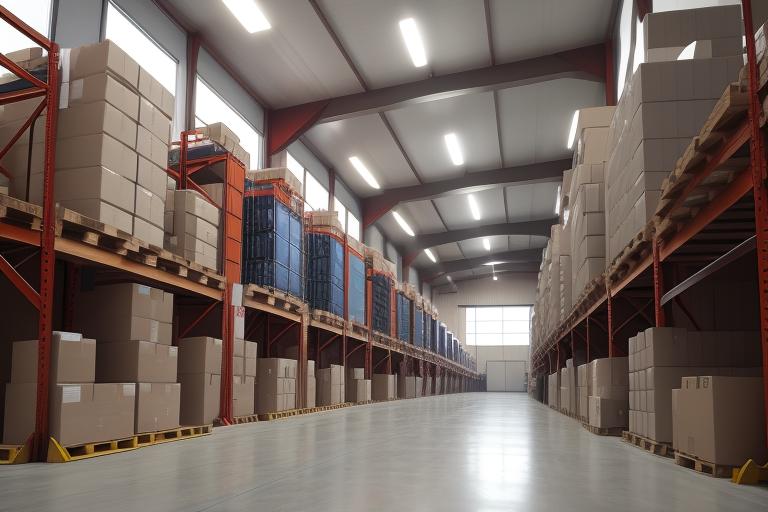 A massive machinery import warehouse