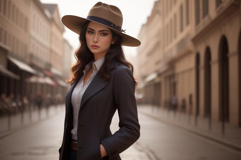 A model sporting a sophisticated Fedora
