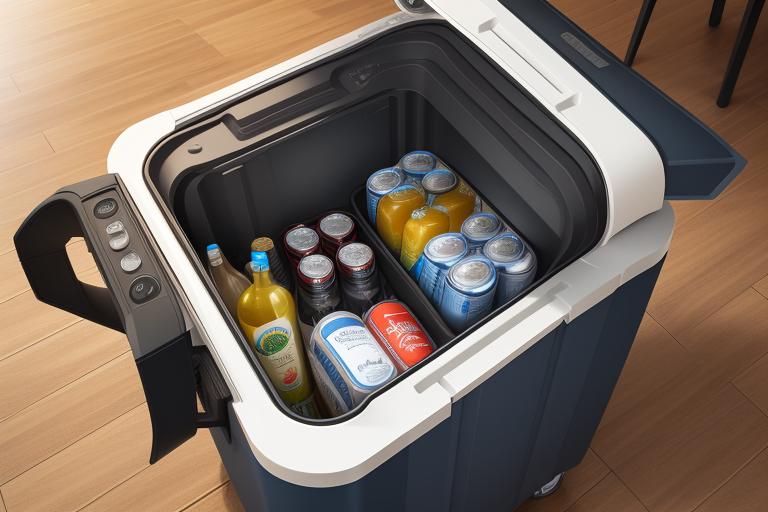 A modern multi-function cooler with integrated speakers and charging ports
