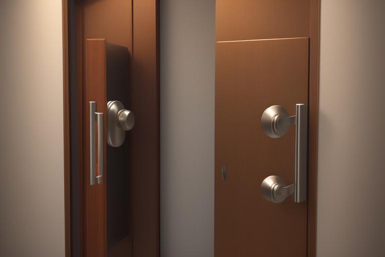 A pair of sophisticated leather loop door handles.
