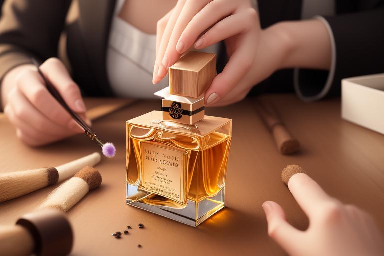 A person creating their custom perfume blend