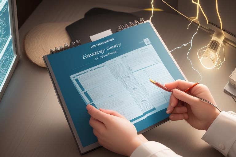 A person reviewing electricity bills for energy consumption