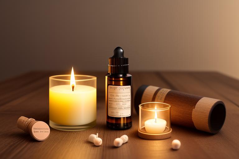 A selection of essential oils and candles used in aromatherapy for wellness.