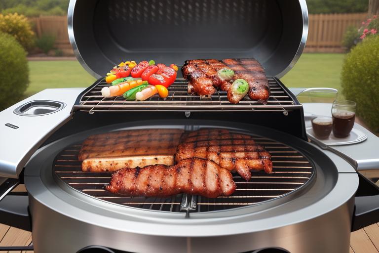 A smart BBQ grill equipped with an assortment of advanced features.