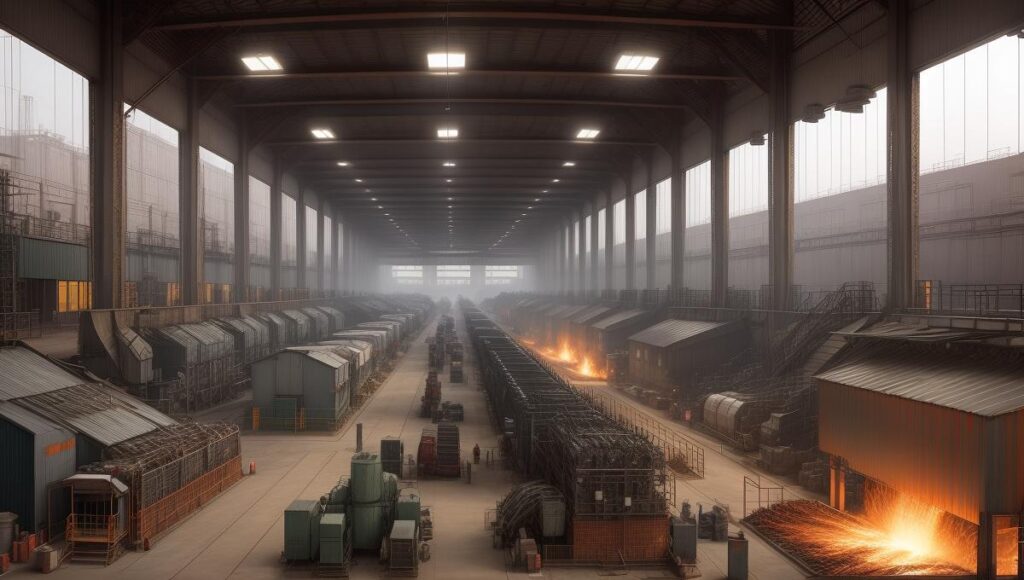 A_snapshot_of_bustling_steel_factories_