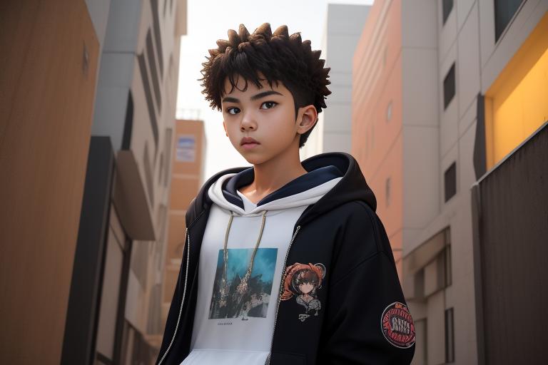 A teenager wearing an anime-inspired hoodie - an example of the Ani-Mania trend
