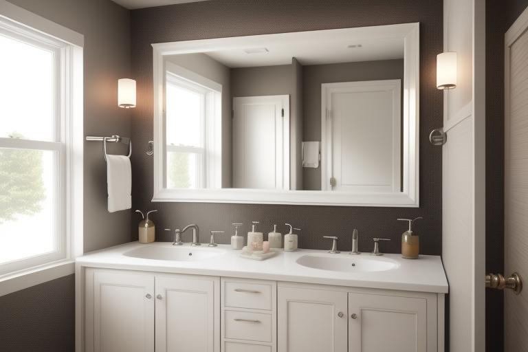 A vintage styled mirror adding sophistication to the bathroom.