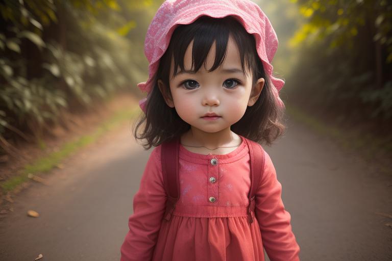 A young child dressed in bright and bold colors