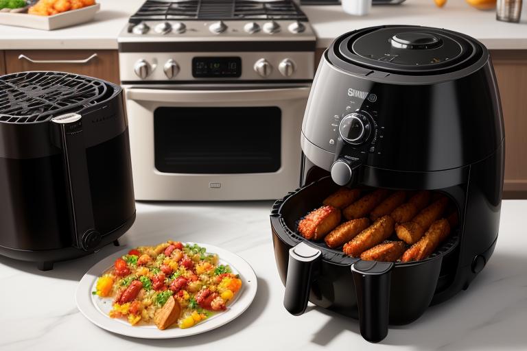 An air fryer with multiple preset cooking modes.