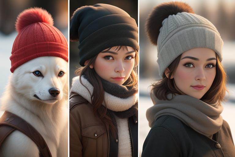 An image displaying various styles of furry beanies.