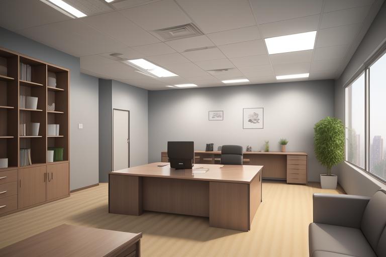 An office space designed to resemble a comfortable home-like environment.