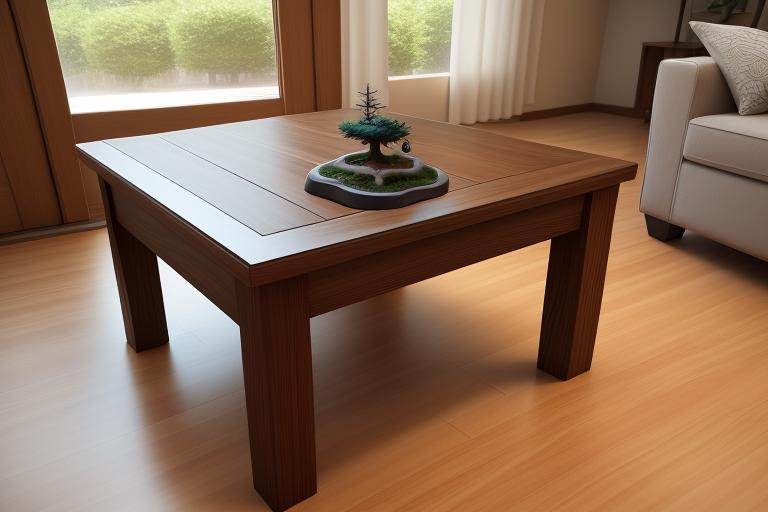 Artificial Bonsai Tree on a Coffee Table