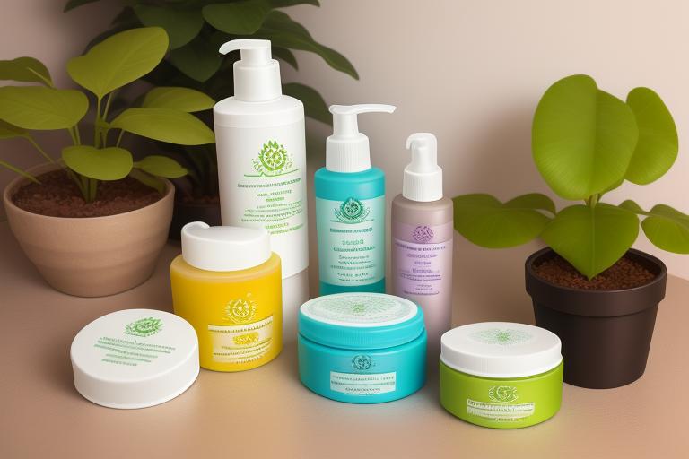 Assorted plant-based and organic skincare products