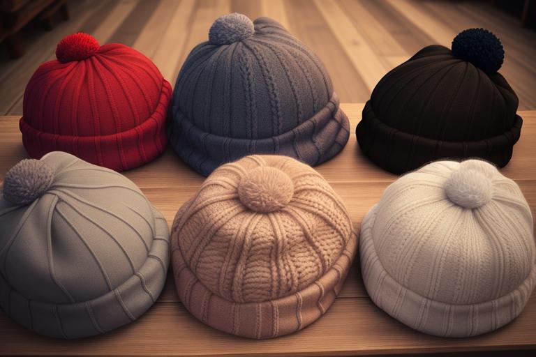 Assortment of beanies in different colors.