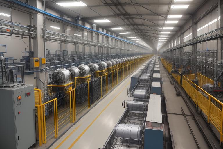 Automated machinery line in an Indian factory