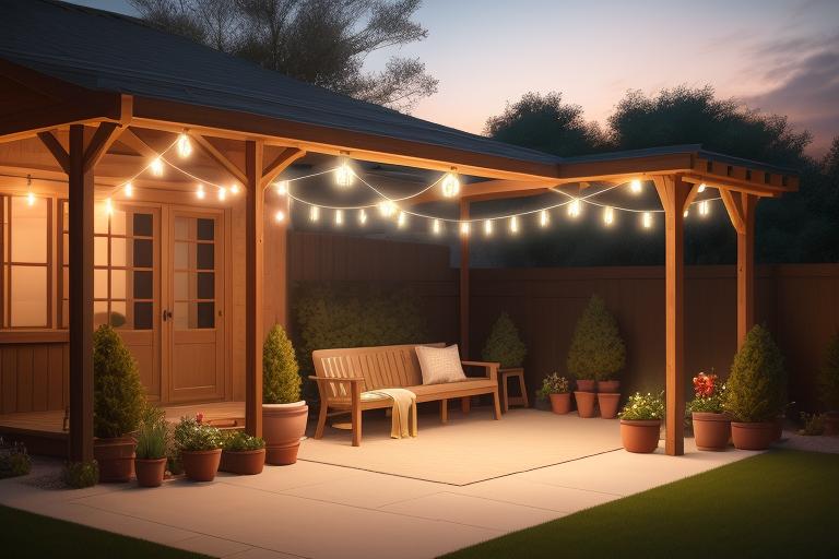 Battery Operated String Lights adorning a backyard