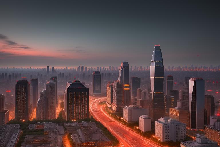 Beijing cityscape during twilight