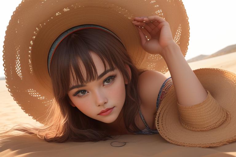 Bohemian-style straw hat for a relaxed