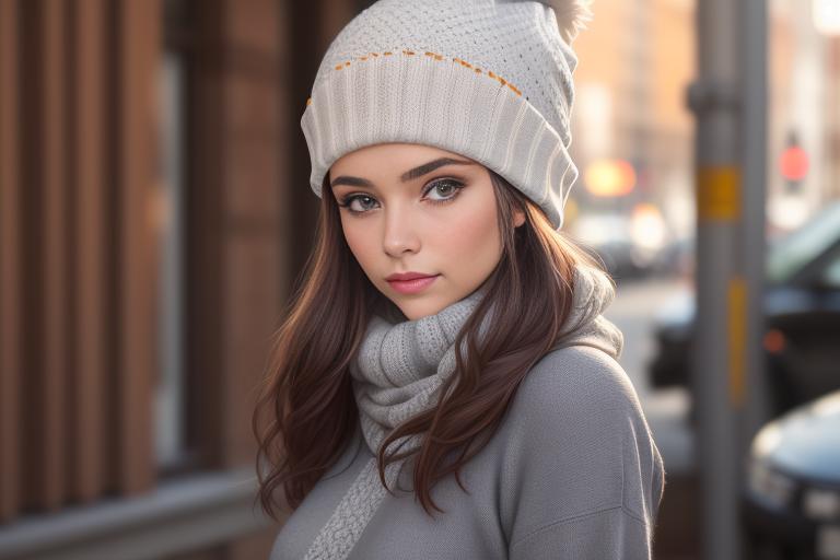 Casual look with a slouchy knitted beanie