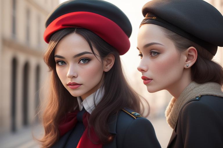 Classic beret emphasizing a chic French vibe.