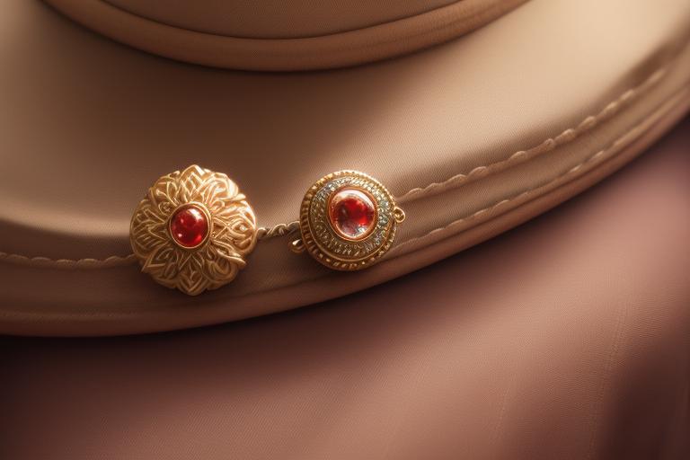 Close-up view of stylish hat pins