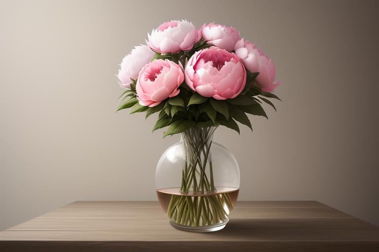Colorful Artificial Peonies in a Vase