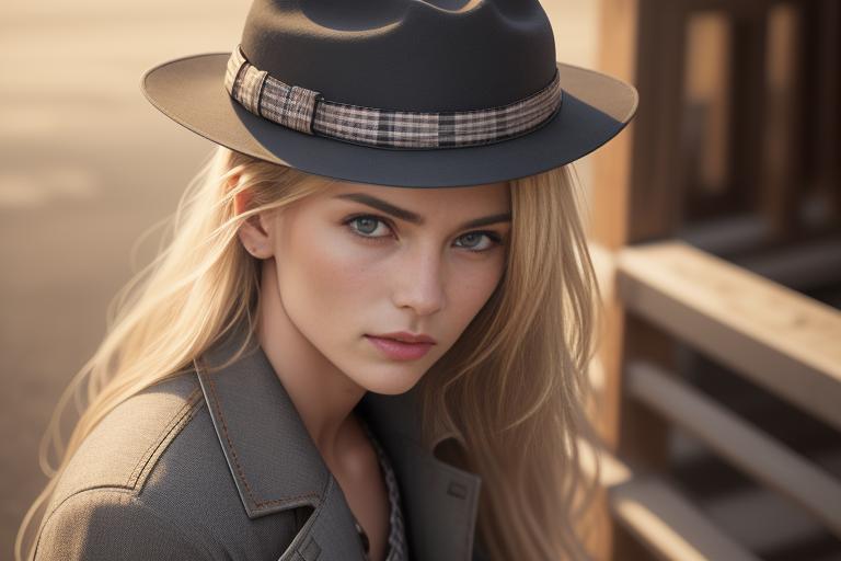 Cool Trilby felt hat with checkered band