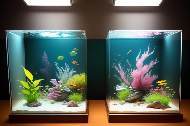 Glass and acrylic aquariums side-by-side comparison