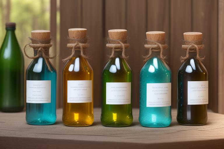 Glass bottles representing sustainable and recyclable materials