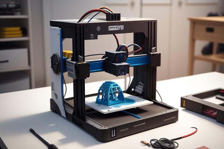 Illustration of 3D printer creating an object