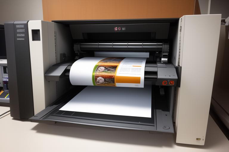 Image of a digital printer in action