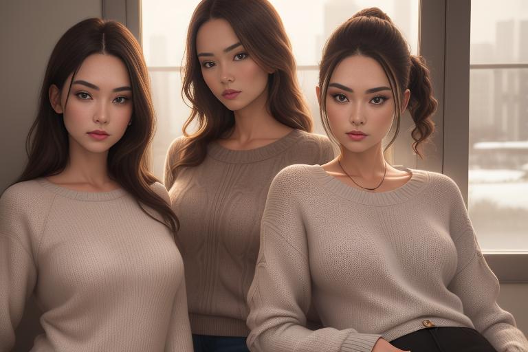 Image showcases models wearing comfort-centric clothing such as relaxed knitwear.