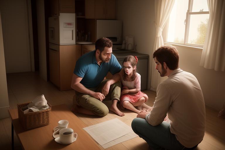 Image showing a worried family with utility bills